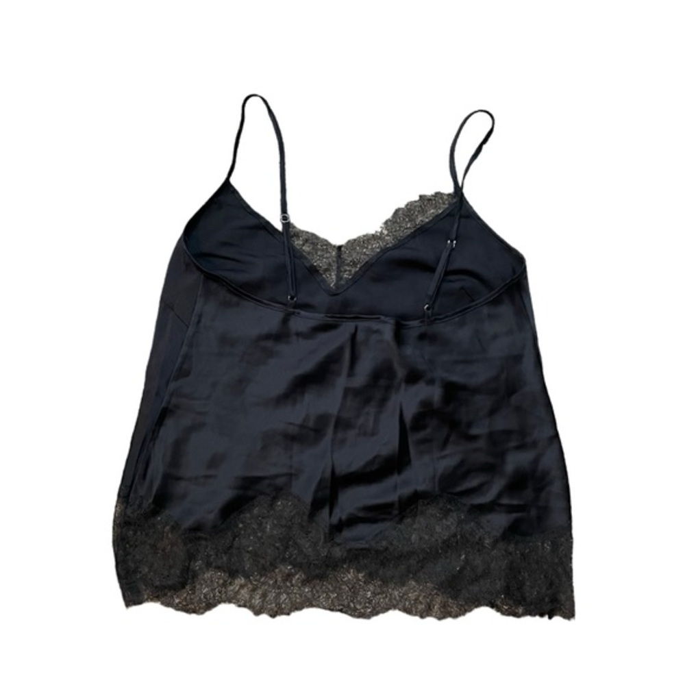 Victoria’s Secret Black Camisole Top Lace Silk Adjustable Straps Size Medium - Picture 2 of 7
